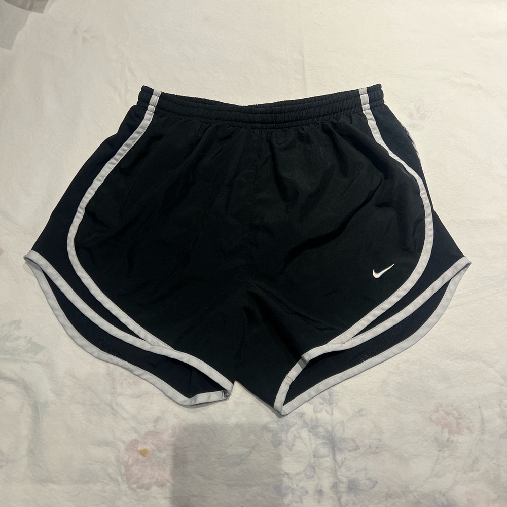 Nike Women's Dri-Fit Black and White Shorts